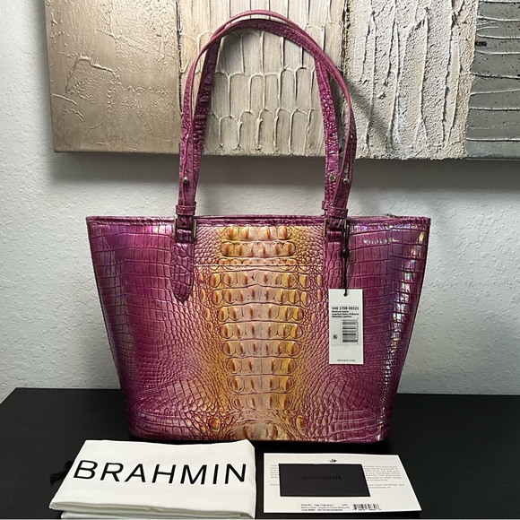 Brahmin Medium Asher GRAPEFRUIT OMBRE MELBOURNE W/ Eye NWT - Picture 3 of 8